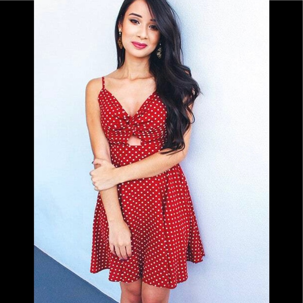 NWOT Shein red and white polka dot dress - Picture 6 of 16